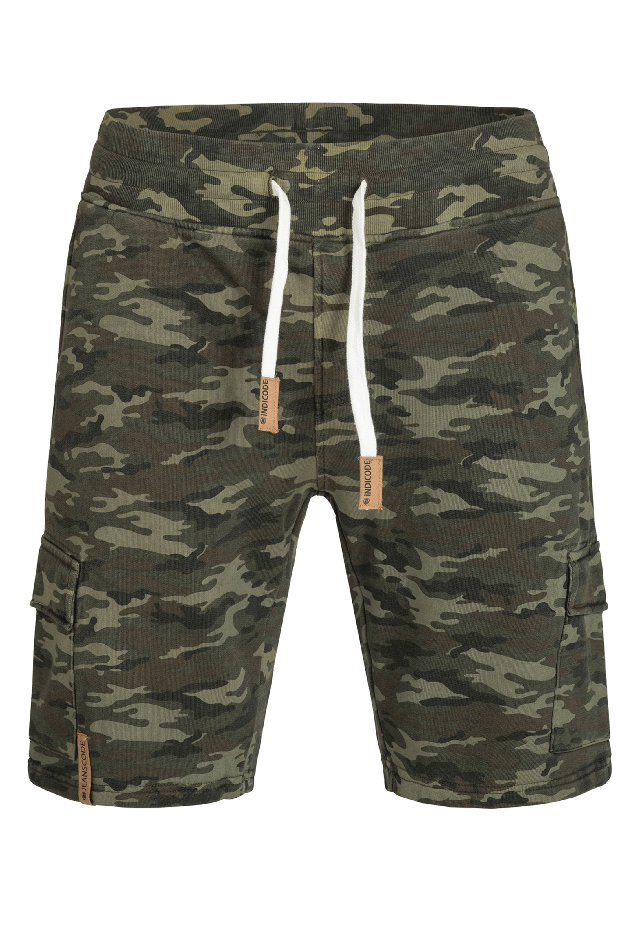 INDICODE JEANS Regular Shorts 'White Rock' in Grün: Vorderseite