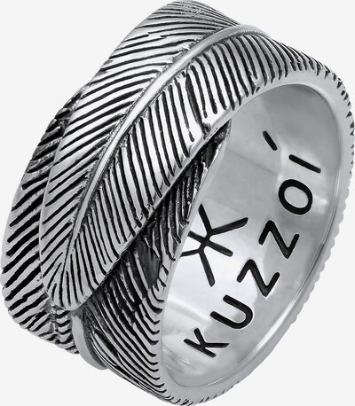 KUZZOI Ring Feder, Vintage in schwarz / silber, Produktansicht