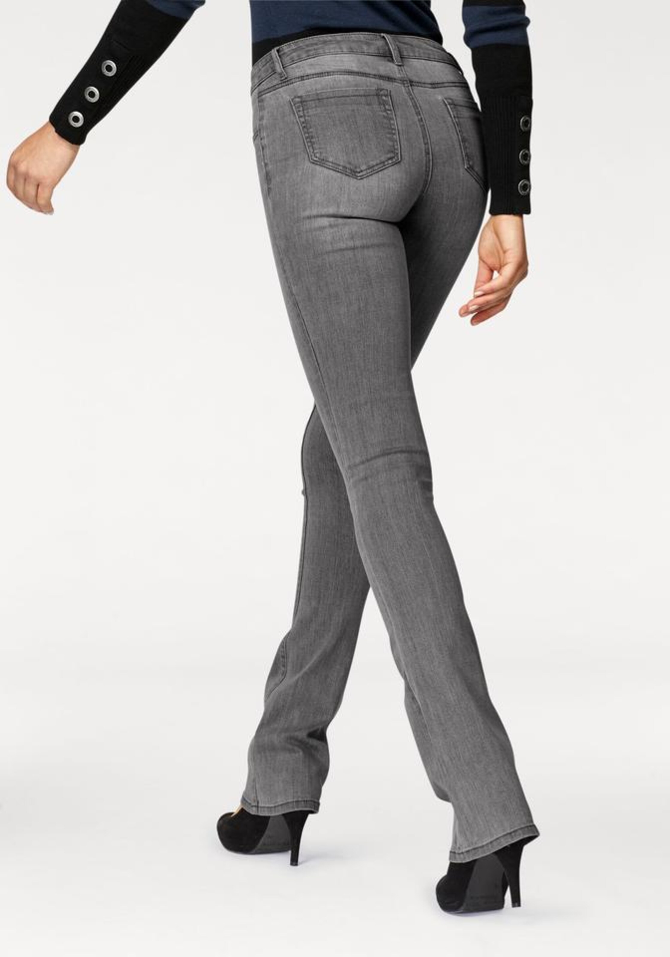 Frauen Jeans ARIZONA Bootcut-Jeans in Grau - RW52202