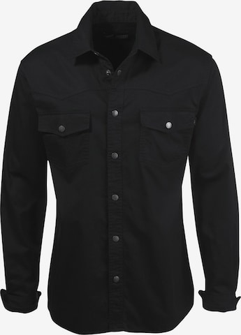 ARIZONA Comfort fit Button Up Shirt in Black: front