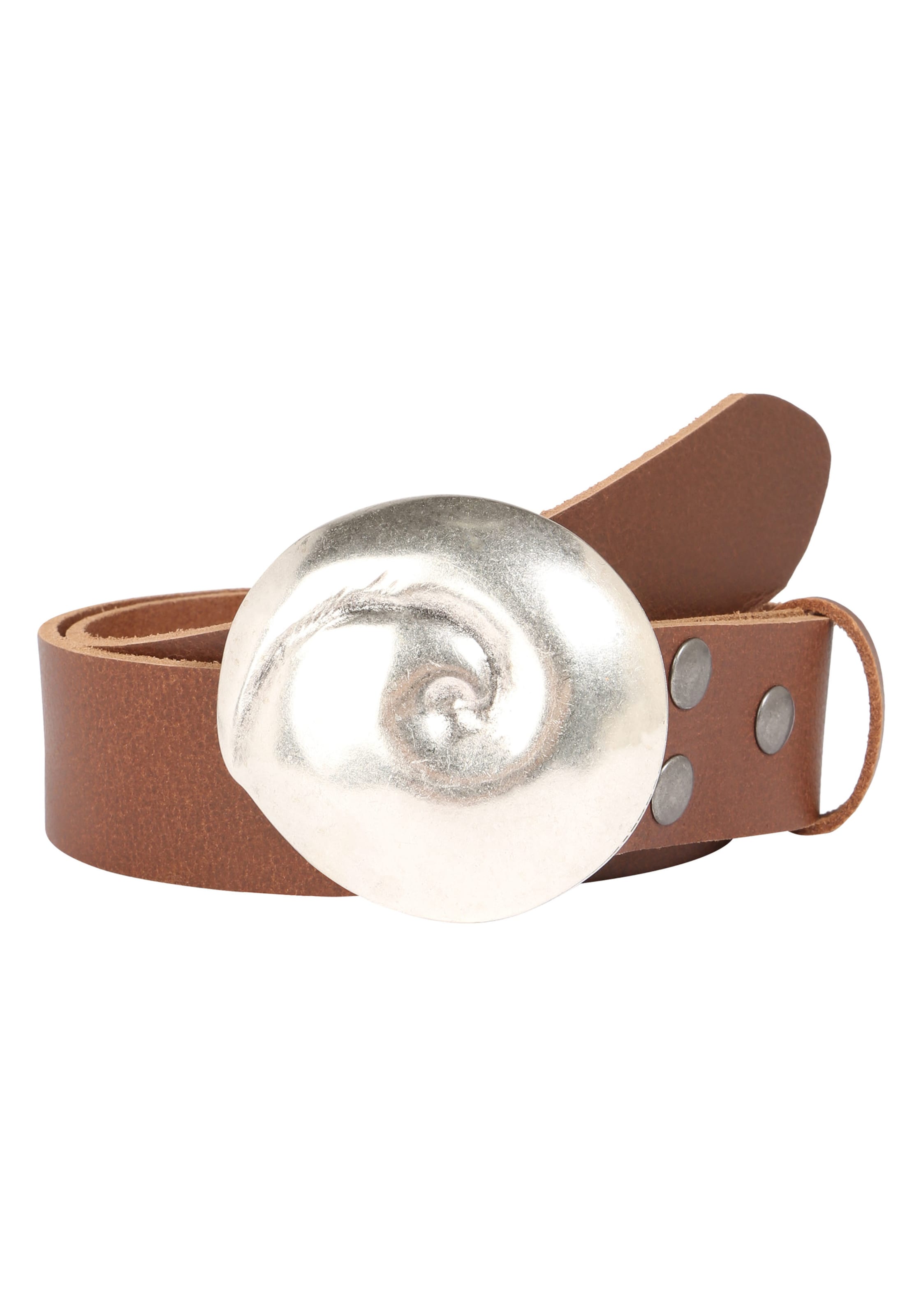 RETTUNGSRING by showroom 019° Gürtel 'Muschel' in Braun: Vorderseite