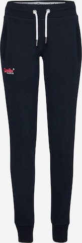 Superdry Tapered Broek in Blauw: voorkant