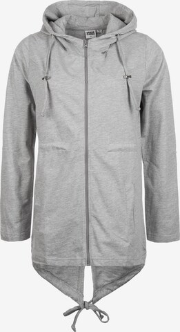 Urban Classics Zip-Up Hoodie 'Terry Parka' in Grey: front