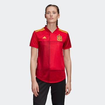 sarkans ADIDAS SPORTSWEAR Sportiska stila krekls 'FEF Spanien Home EM 2020': no priekšpuses