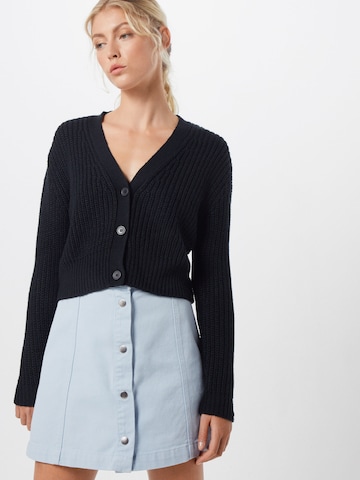 Urban Classics Knit Cardigan in Black: front