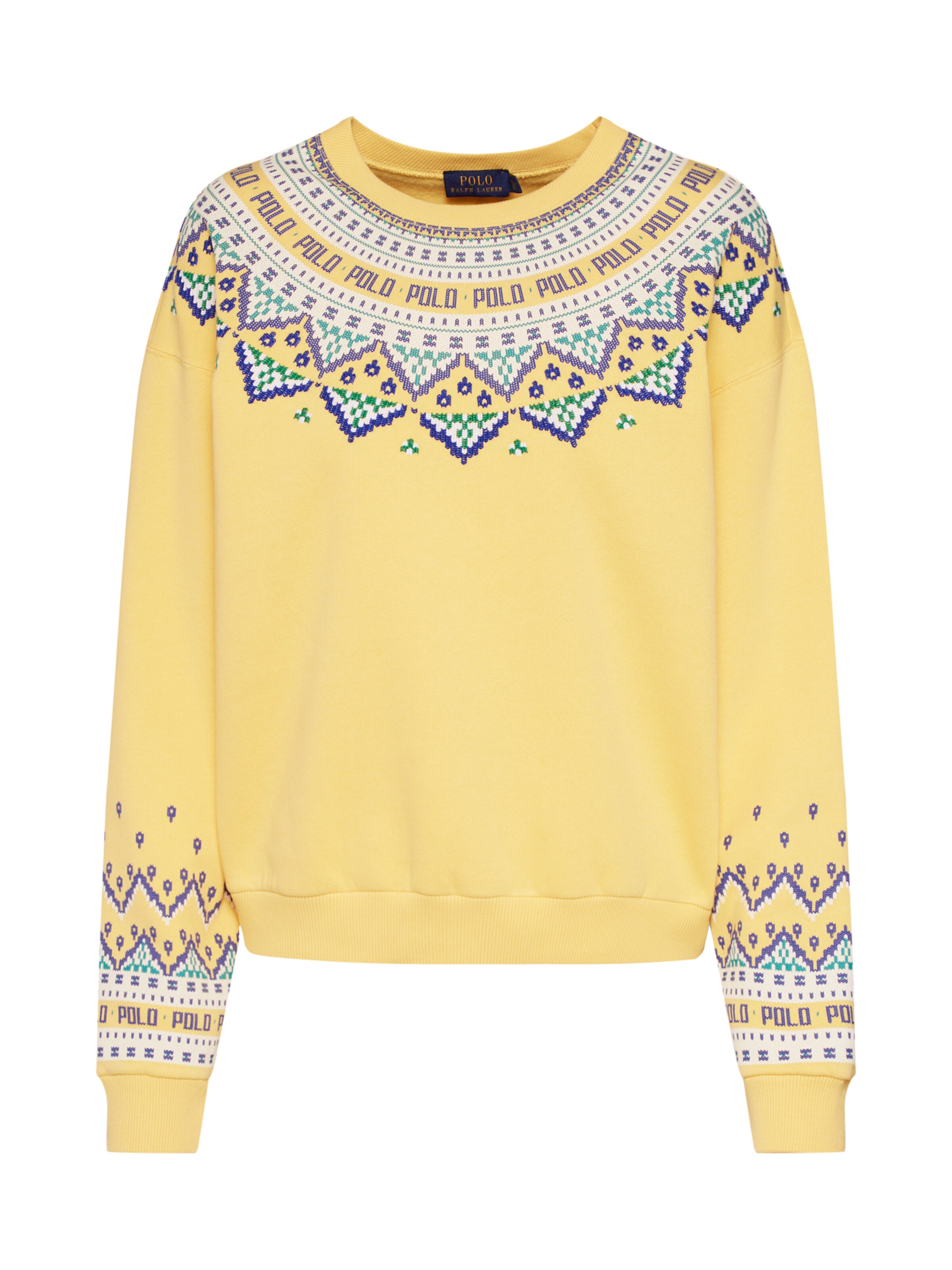 POLO RALPH LAUREN - Sweatshirt 'LS FRSL CN-LONG SLEEVE-KNIT' in de kleur Geel