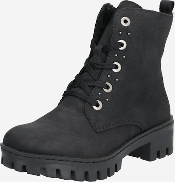 Bottines à lacets Rieker en noir : devant