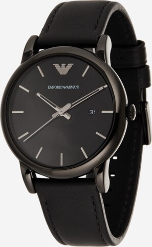 Ceas analogic de la Emporio Armani pe negru: față