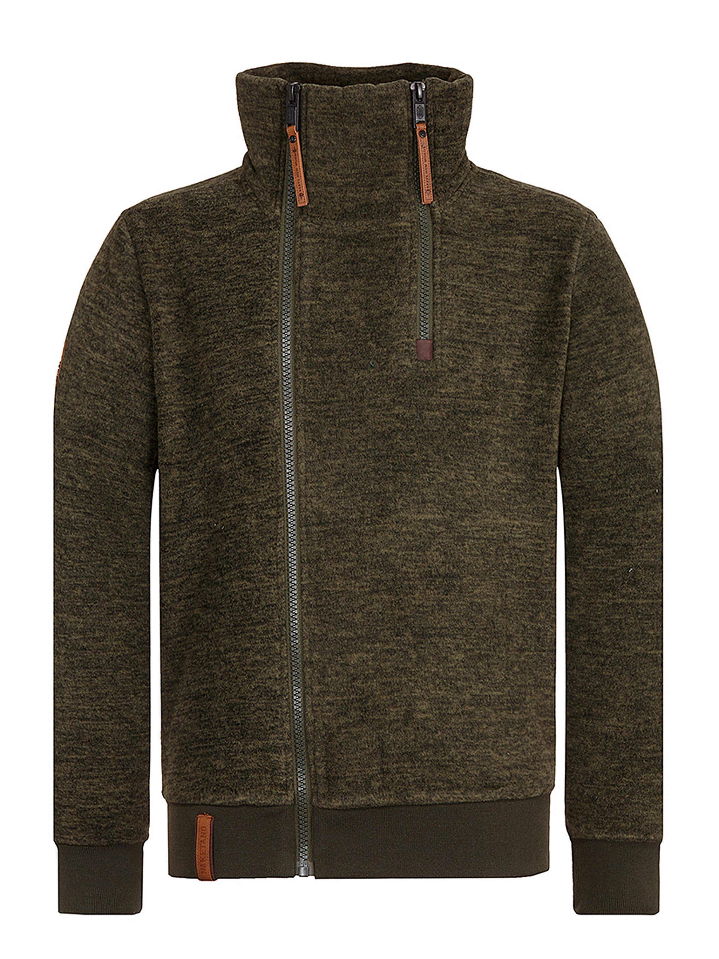 naketano - Fleece jas 'Schnitzelpopizel' in de kleur Olijfgroen