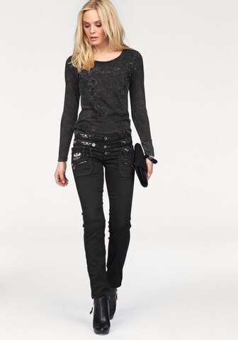 CIPO & BAXX Slimfit Jeans in Zwart: voorkant