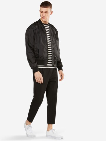 JACK & JONES Tapered Bandplooibroek 'Vega Trash' in Zwart