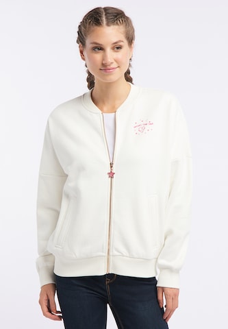 MYMO Zip-Up Hoodie in White: front