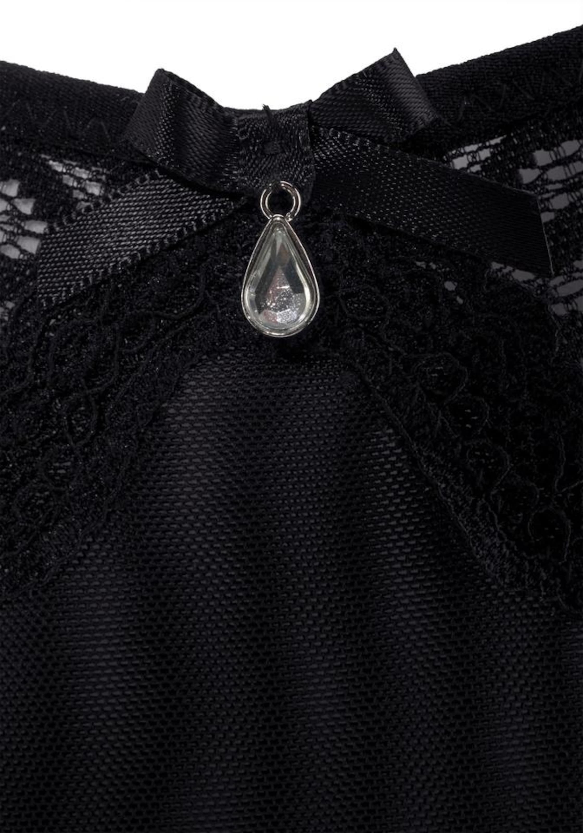 PETITE FLEUR GOLD String in Schwarz