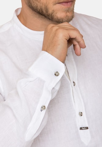 STOCKERPOINT Comfort fit Traditional Button Up Shirt 'Valentin' in White