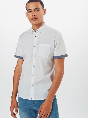 TOM TAILOR Regular fit Button Up Shirt 'RAY' in White: front