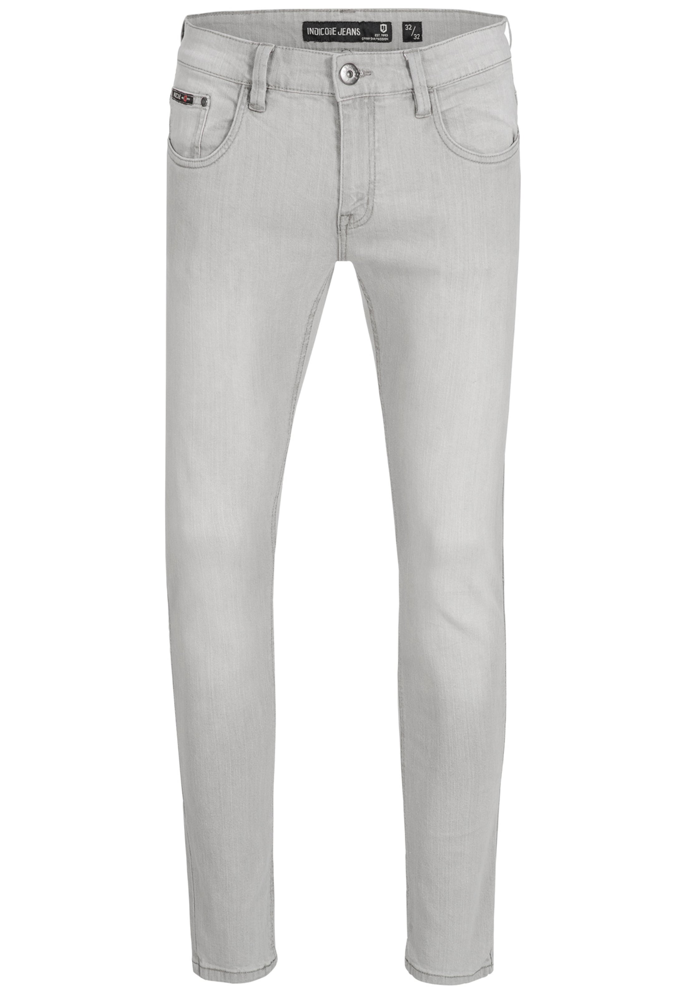INDICODE JEANS Slimfit Jeans 'Texas' in Grijs: voorkant