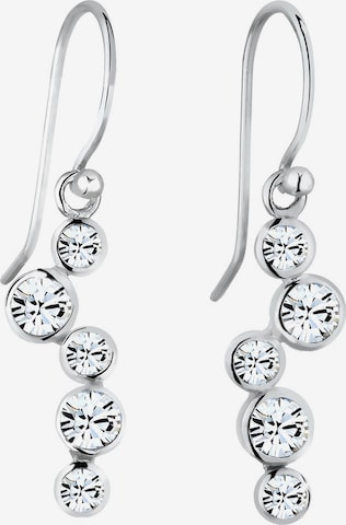 ELLI Earrings 'Rund Kristall' in Silver: front