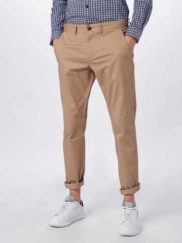 Matinique Slimfit Spodnie 'Pristu CM Garment Dyed Sateen' w kolorze brązowy: przód