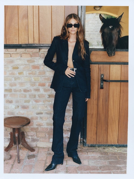 Lorena Rae - All Denim Suit Look by RÆRE