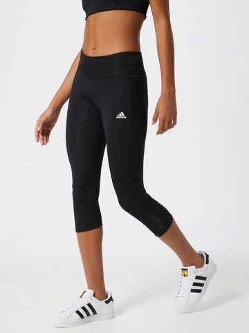 ADIDAS SPORTSWEAR Skinny Workout Pants in Black: front