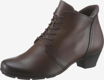 GABOR Lace-Up Ankle Boots in Brown: front