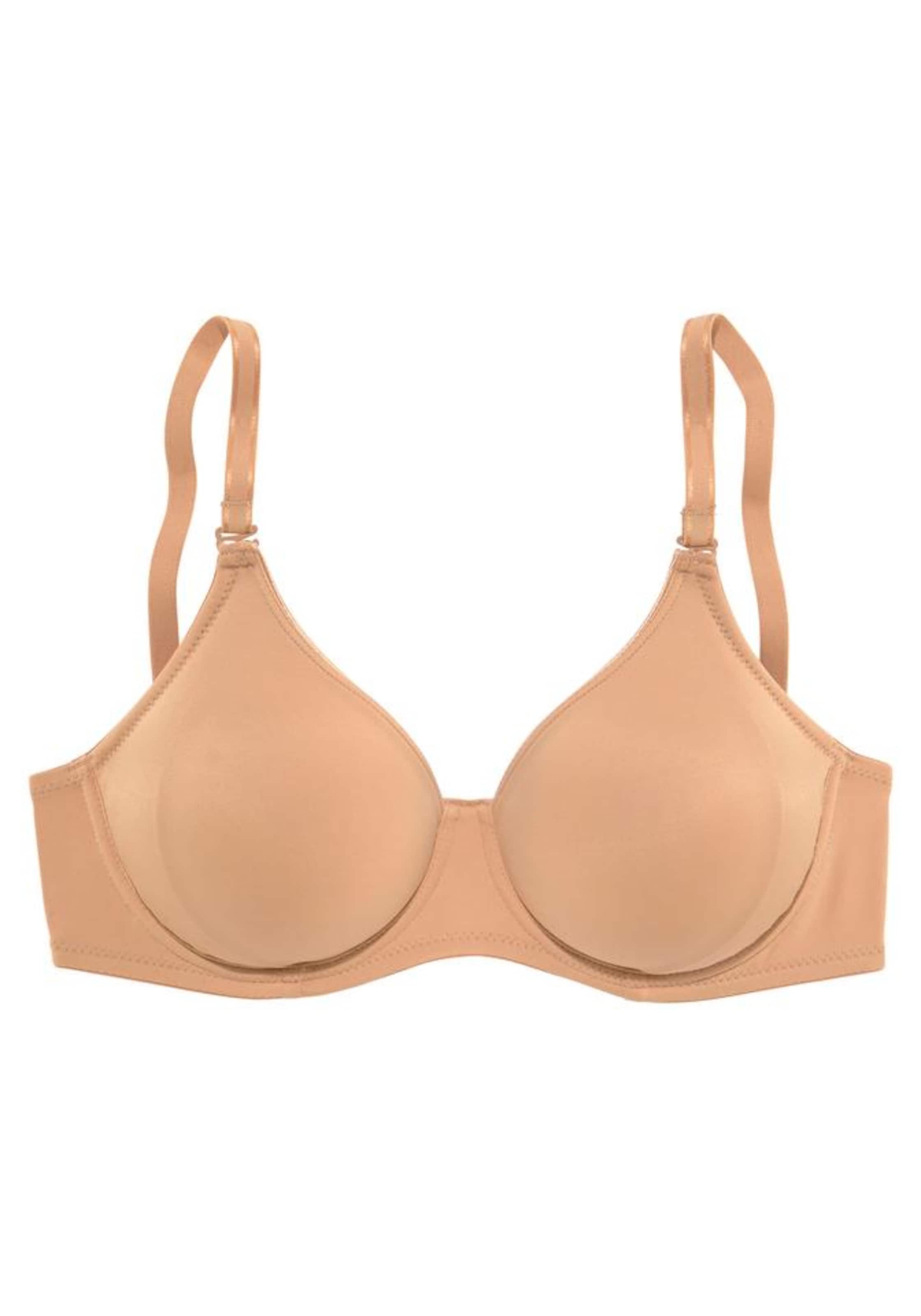 LASCANA Бюстгальтер под футболку Бюстгальтер в Бежевый: спереди