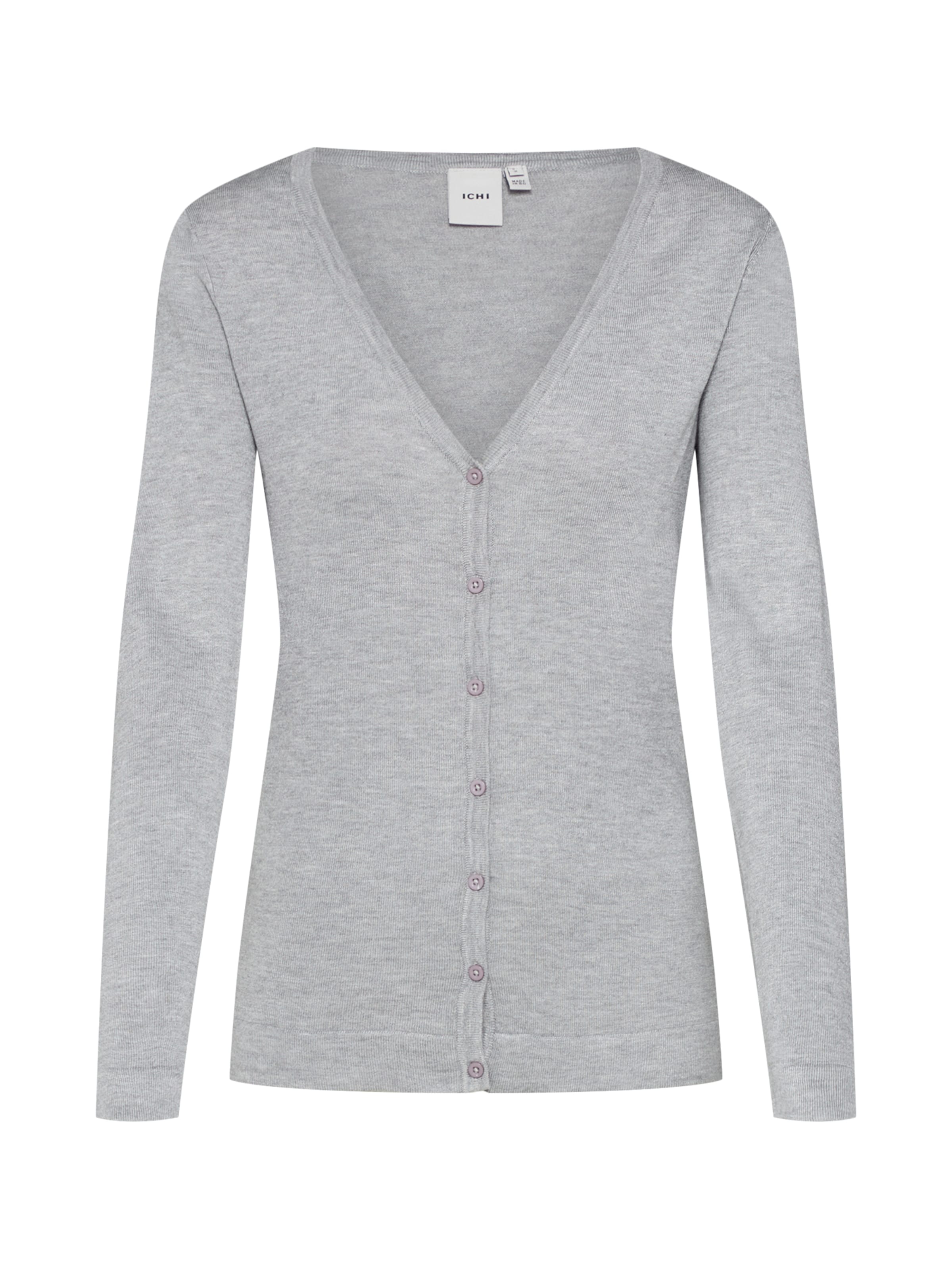 ICHI - Gebreid vest 'MAFA' in de kleur Grijs