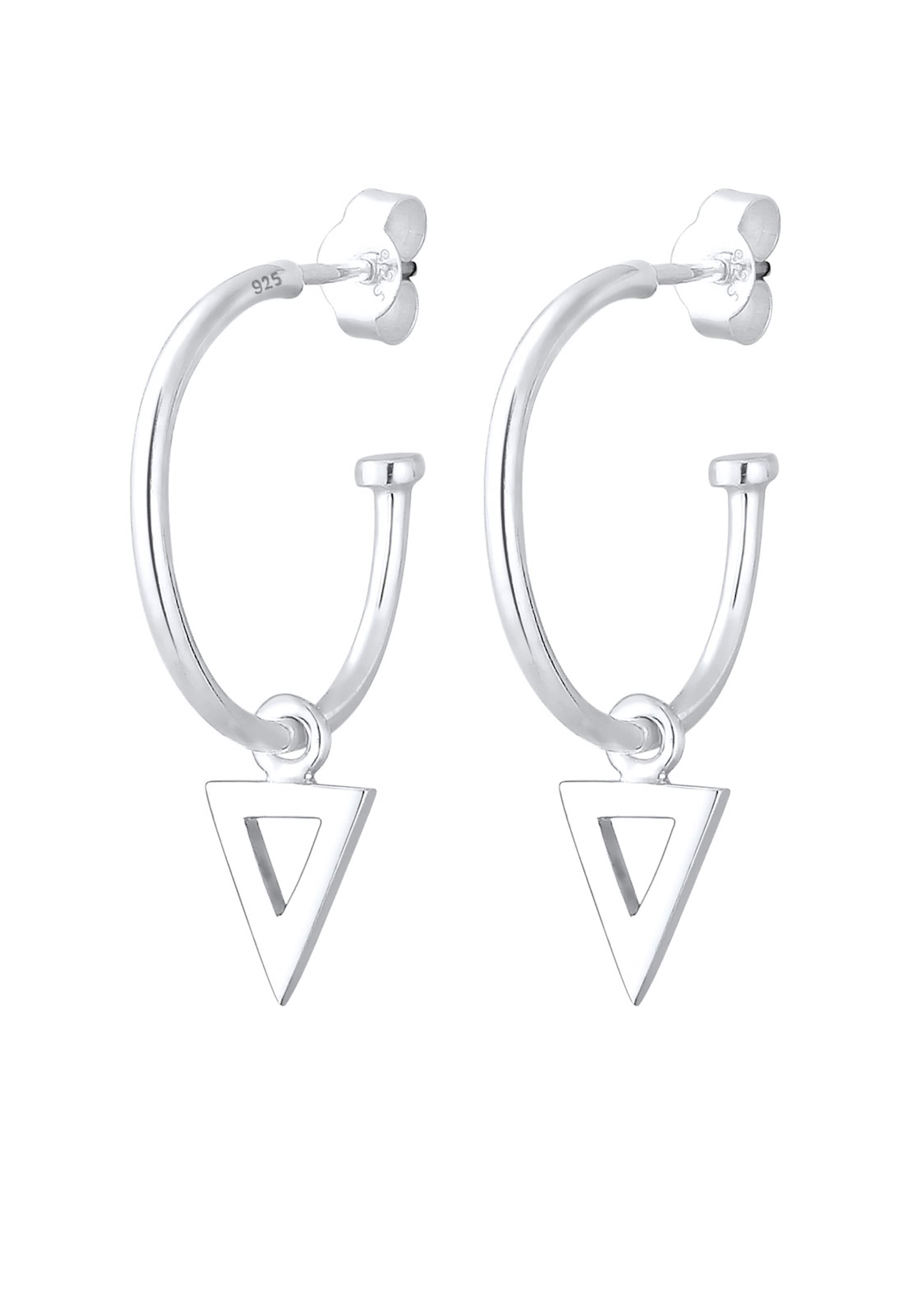ELLI Oorbellen 'Dreieck Geo' in Zilver: voorkant