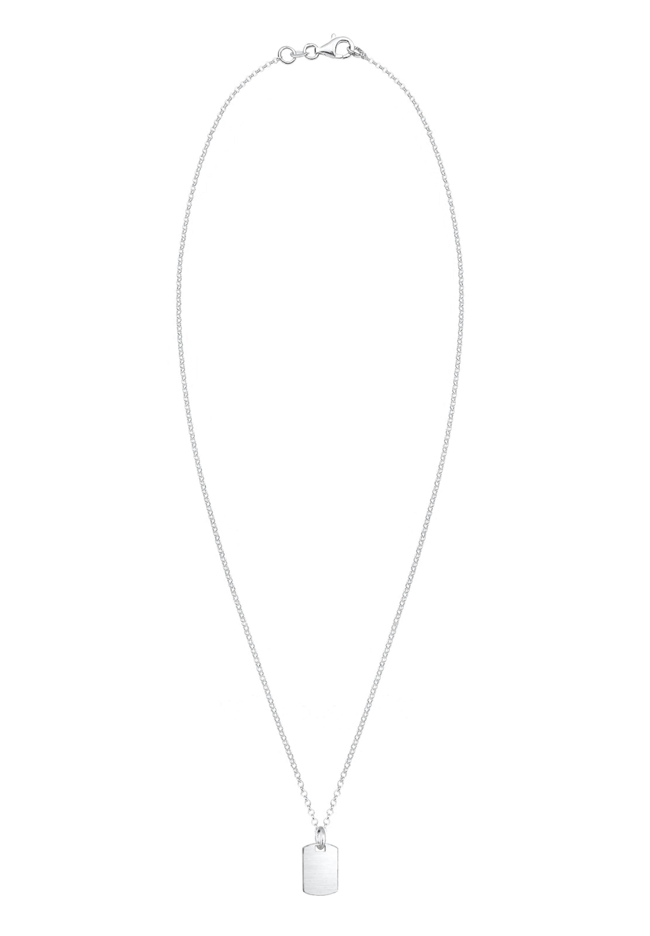 KUZZOI Necklace 'Dog Tag' in Silver: front