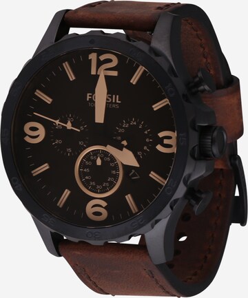 FOSSIL Analog klocka 'Nate JR1487' i brun: framsida