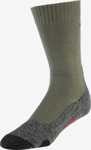 FALKE Sportovní ponožky 'TK 2' – zelená: přední strana