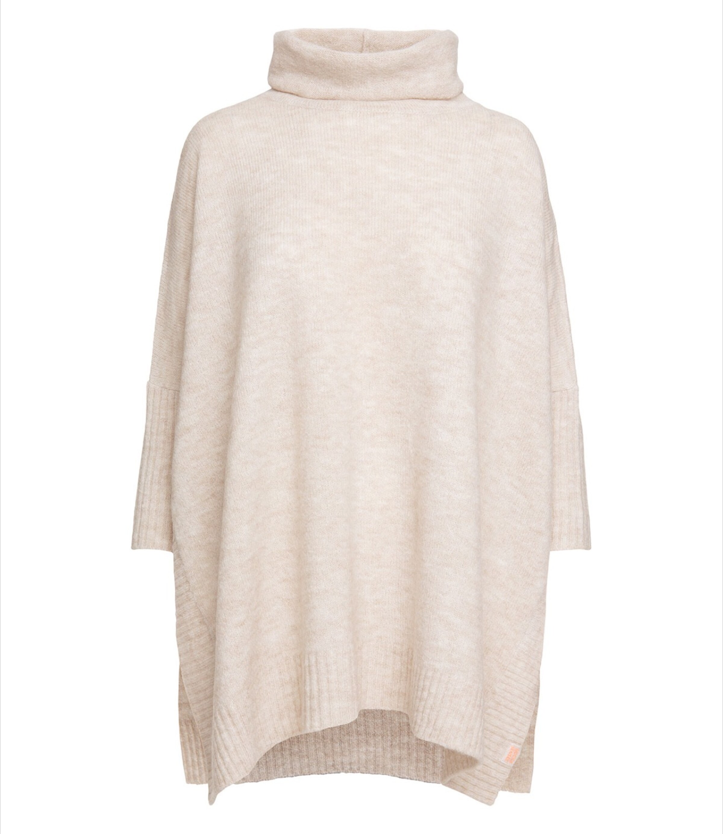 Soccx - Melierter Poncho mit 3/4-Ärmel in beige