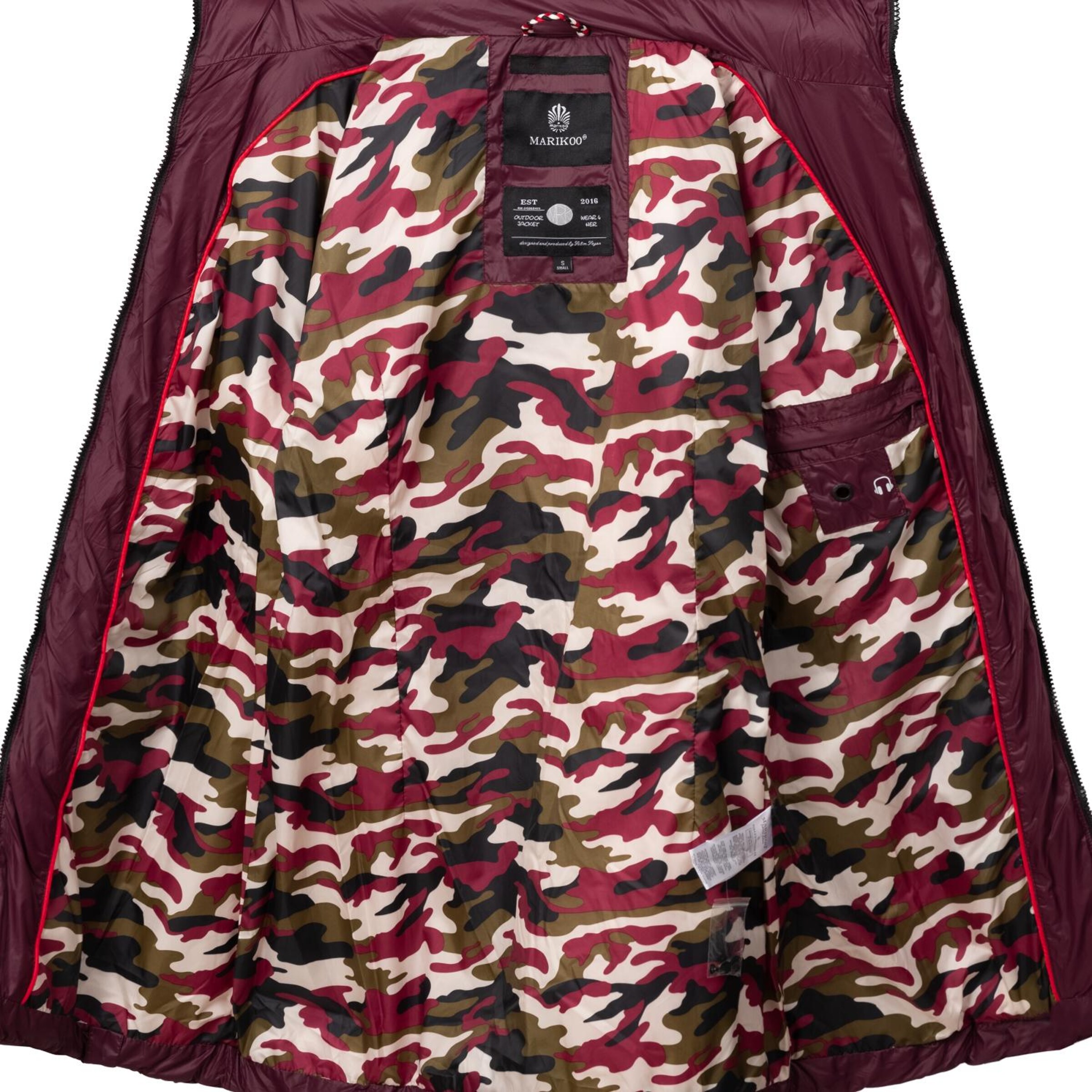 MARIKOO Winter Coat 'Abendsternchen' in Red