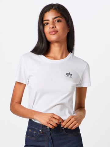 T-shirt ALPHA INDUSTRIES en blanc : devant