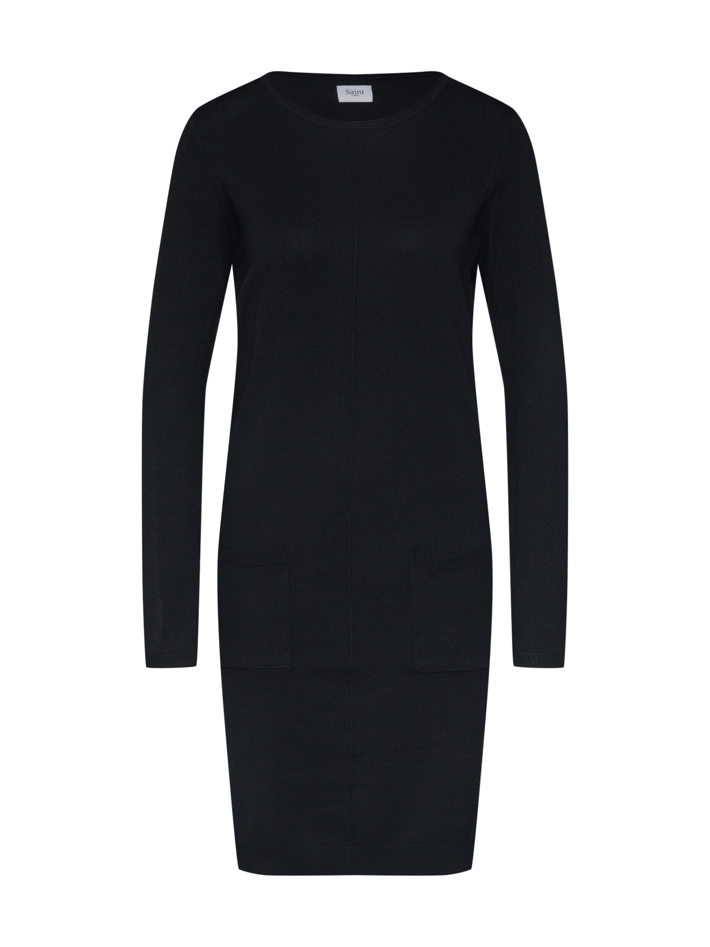 SAINT TROPEZ - Zomerjurk 'KNIT DRESS WITH POCKETS' in de kleur Zwart