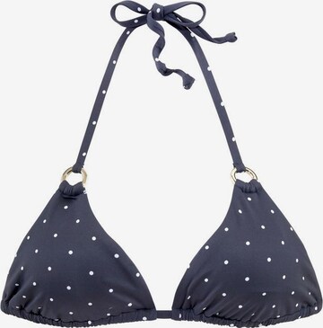LASCANA Triangle Bikini Top 'Sparkel' in Blue: front
