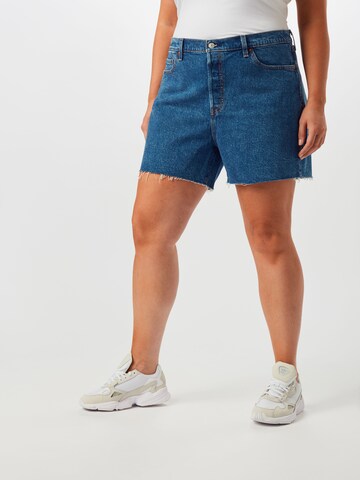 Levi's® Plus Regularen Kavbojke '501® Original Short' | modra barva: sprednja stran