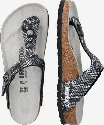 BIRKENSTOCK Teenslipper 'Gizeh Python' in Zwart