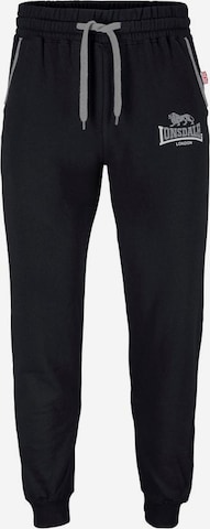 LONSDALE Tapered Pants in Black: front