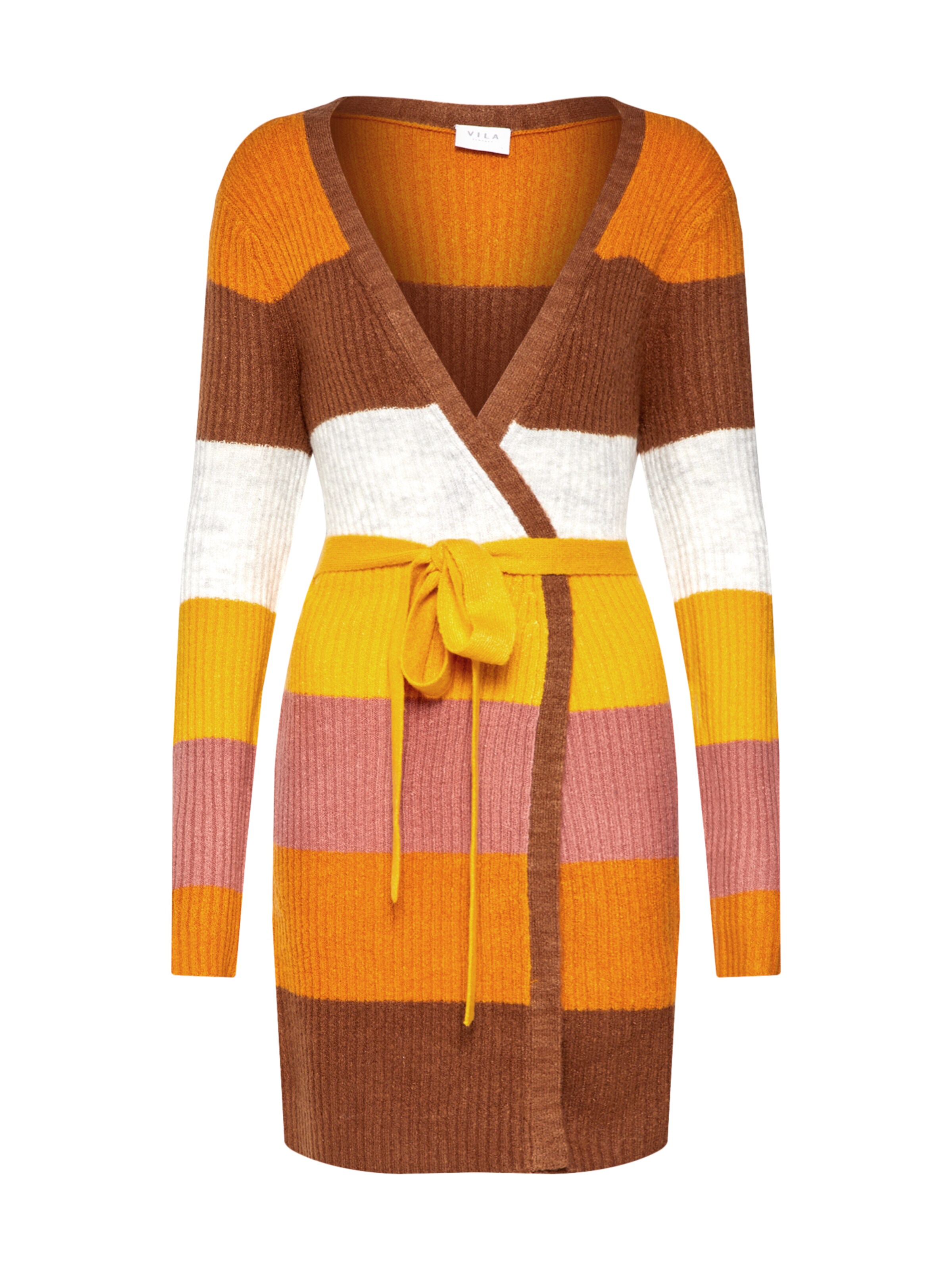 VILA - Gebreid vest 'KATAY' in de kleur Goudgeel