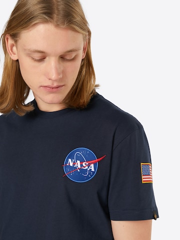 ALPHA INDUSTRIES Tričko 'Space Shuttle' - Modrá