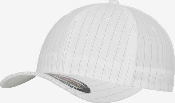 Cappello da baseball 'Pinstripe' di Flexfit in bianco: frontale