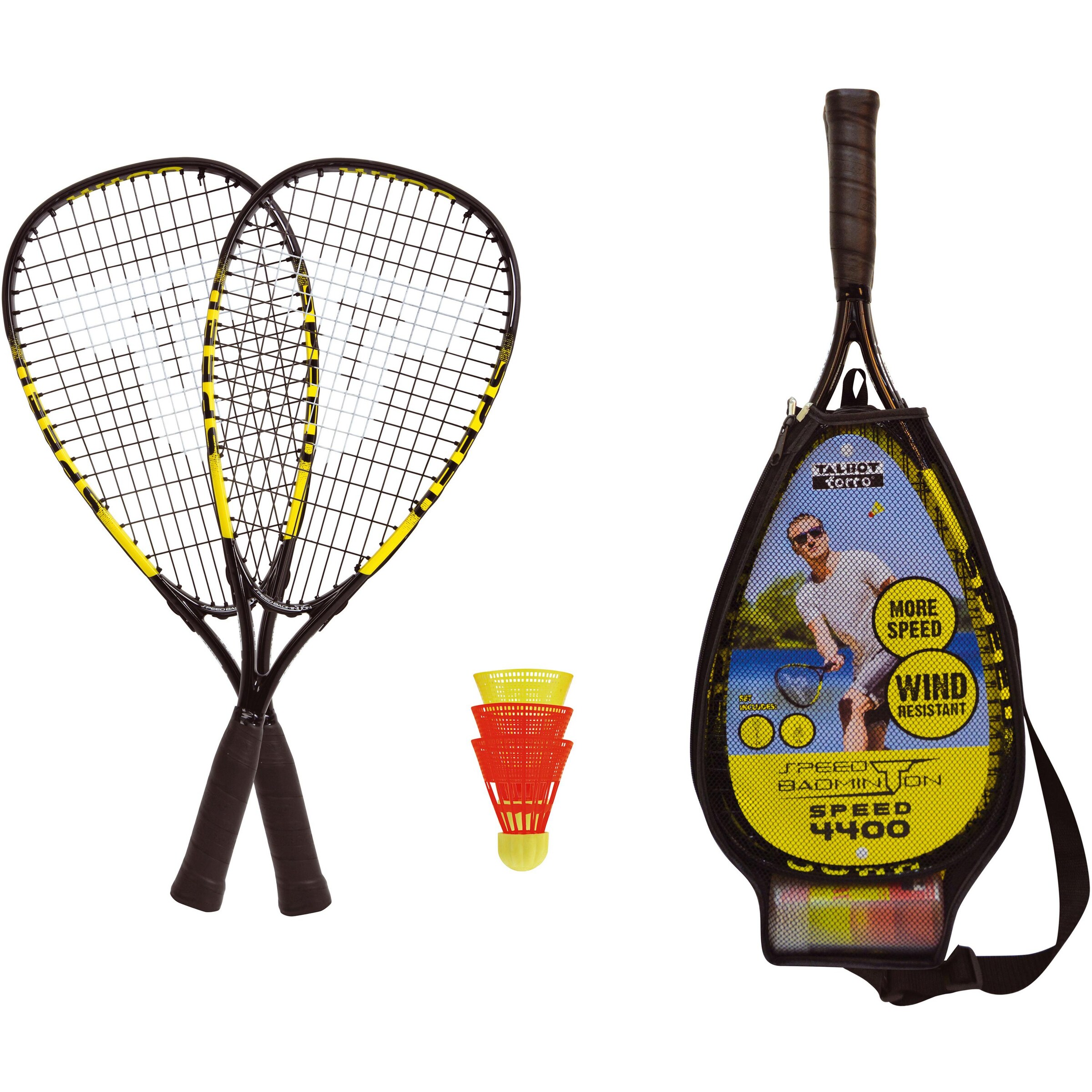 Talbot-Torro Schläger 'Speed Badmintonset 4400' in Schwarz: Vorderseite