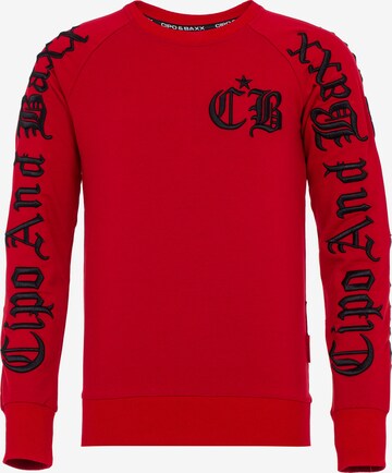 CIPO & BAXX Sweatshirt in Rood: voorkant
