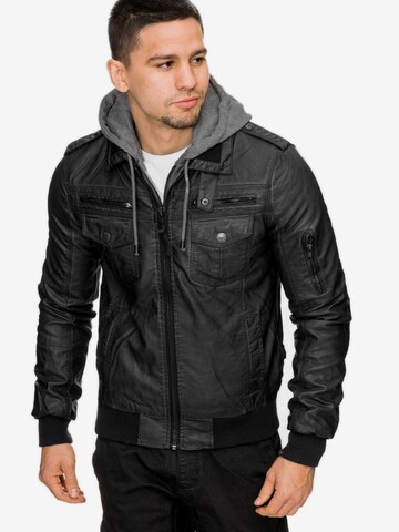 INDICODE JEANS Between-Season Jacket 'Aaron' in Black: front