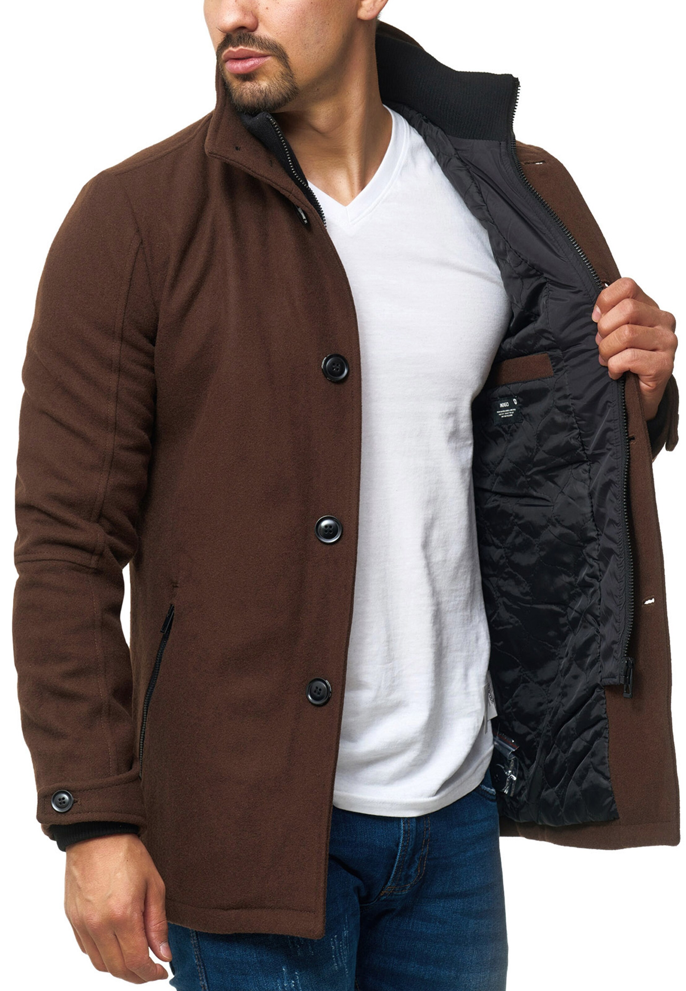 INDICODE JEANS Between-Seasons Coat 'Brittany' in Brown