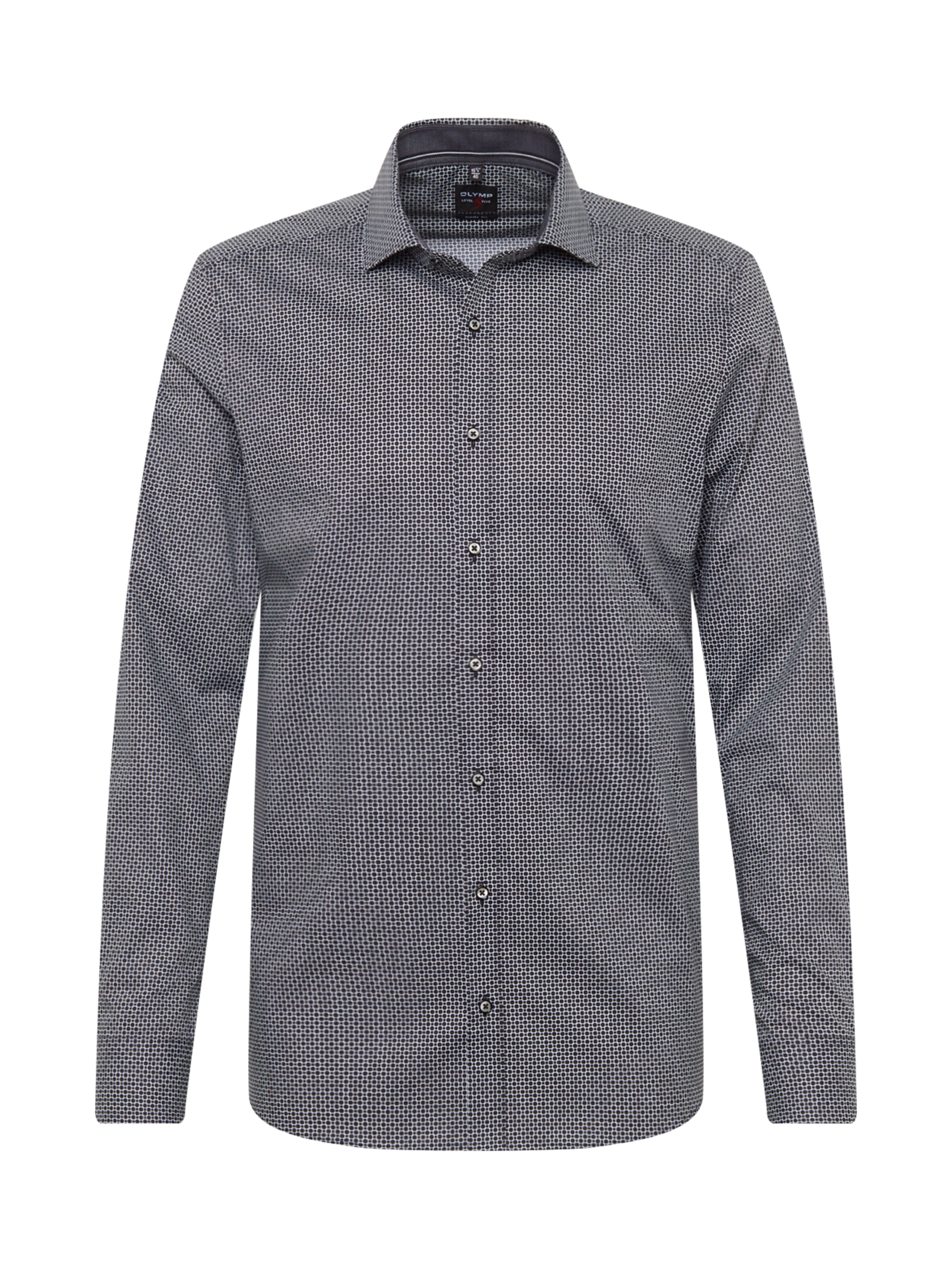 OLYMP - Zakelijk overhemd 'Level 5 Print' in de kleur Zwart