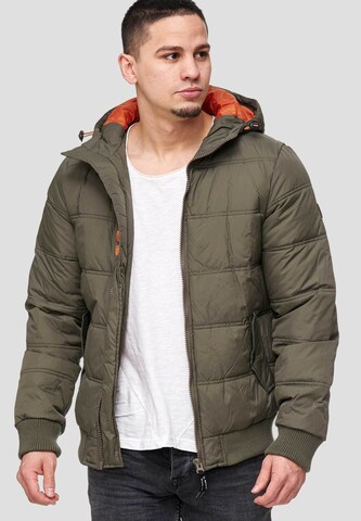 INDICODE JEANS Winter Jacket 'Adrian ZA' in Green: front