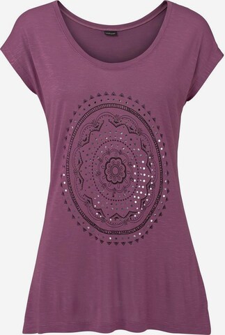 T-shirt LASCANA en violet : devant