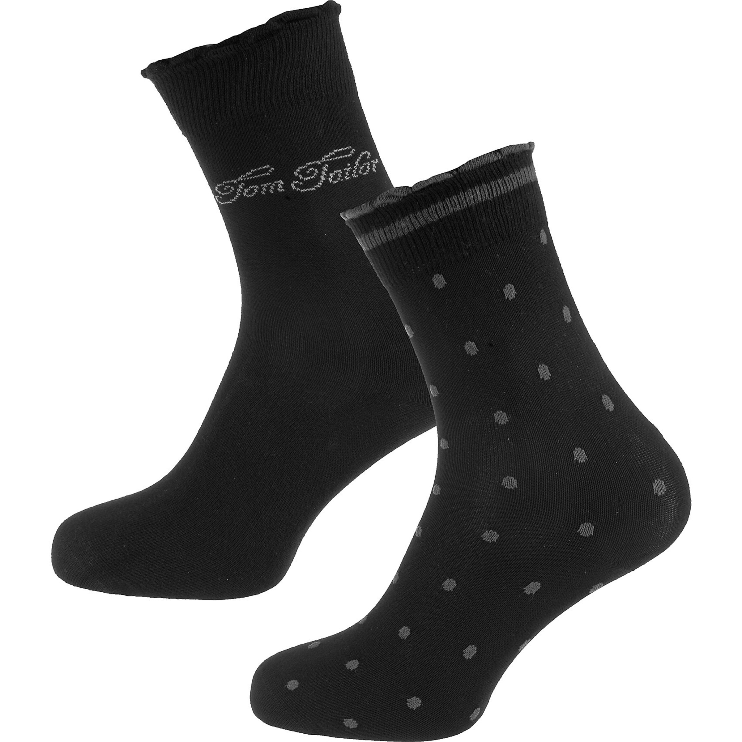 TOM TAILOR - Socken 'Structure Dots' in schwarz